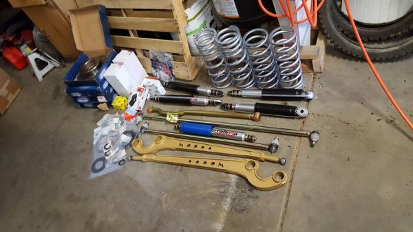 Pile of suspension parts for the lift and refresh.