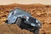 The Jeep taking on Mars. One of the rovers was a casualty.